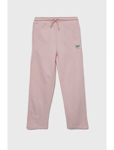 Tommy Hilfiger pantaloni de trening din bumbac pentru copii culoarea roz, neted