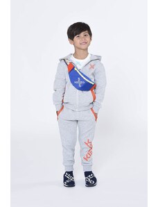 Kenzo Kids pantaloni de trening pentru copii culoarea gri, cu imprimeu
