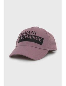 Armani Exchange sapca culoarea violet, neted