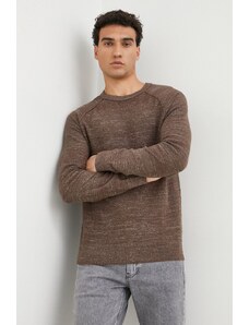 GAP pulover de bumbac barbati, culoarea maro, light