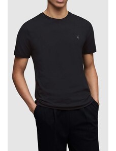 AllSaints tricou din bumbac culoarea negru, neted
