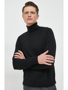 GAP pulover de lana barbati, culoarea negru, light, cu guler