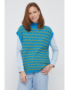 United Colors of Benetton pulover de lana femei, light, cu turtleneck