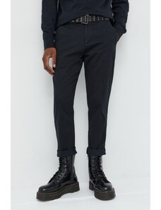 Abercrombie & Fitch pantaloni barbati, culoarea negru, cu fason chinos