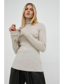 By Malene Birger pulover de lana Reyne femei, culoarea bej, light, cu guler