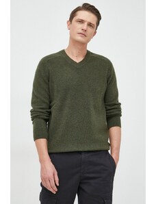GAP pulover din amestec de lana barbati, culoarea verde, călduros