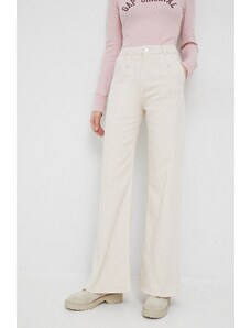 United Colors of Benetton jeansi femei, culoarea bej, high waist