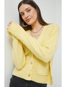 Abercrombie & Fitch cardigan din amestec de lana femei, culoarea galben, light
