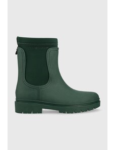 Tommy Hilfiger cizme Rain Boot Ankle femei, culoarea verde