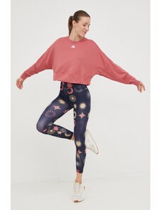 adidas hanorac yoga Studio femei, culoarea roz, neted