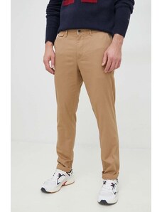 Sisley pantaloni barbati, culoarea bej, drept