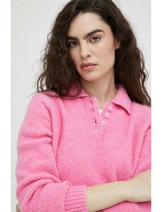 Samsoe Samsoe pulover de lana femei, culoarea roz,