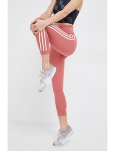 adidas Performance leggins de antrenament Optime Trainicons femei, culoarea roz, cu imprimeu
