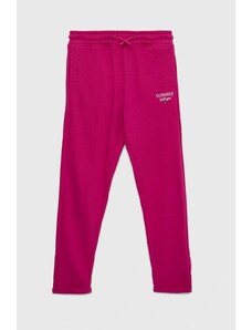 Tommy Hilfiger pantaloni de trening pentru copii culoarea roz, neted