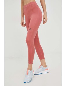 adidas Performance leggins de alergare Run Icons femei, culoarea portocaliu, neted