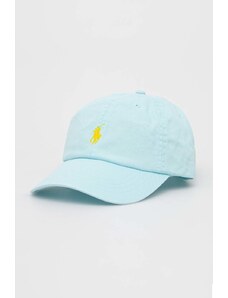 Polo Ralph Lauren șapcă de baseball din bumbac culoarea turcoaz, cu imprimeu 710667709