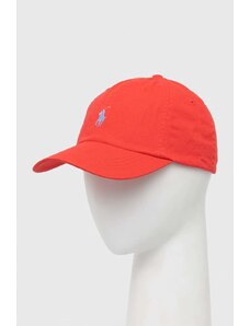 Polo Ralph Lauren șapcă de baseball din bumbac culoarea roșu, cu imprimeu 710667709