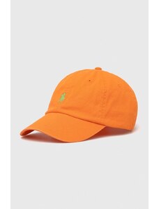 Polo Ralph Lauren șapcă de baseball din bumbac culoarea portocaliu, cu imprimeu 710667709
