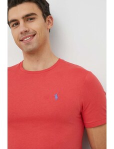 Polo Ralph Lauren tricou din bumbac bărbați, culoarea roșu, uni 710671438