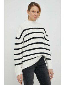 Bruuns Bazaar pulover din amestec de lana femei, culoarea bej, light