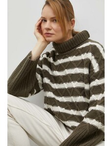 Samsoe Samsoe pulover de lana femei, culoarea bej, călduros, cu guler