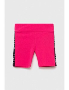 Guess pantaloni scurti copii culoarea roz, cu imprimeu