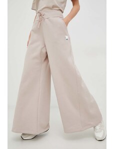 Adidas pantaloni femei, culoarea roz, neted