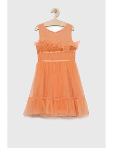 Guess rochie fete culoarea portocaliu, mini, evazati