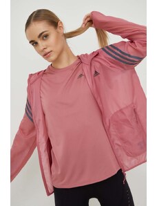 Adidas Performance windbreaker Run Icons culoarea roz, de tranzitie