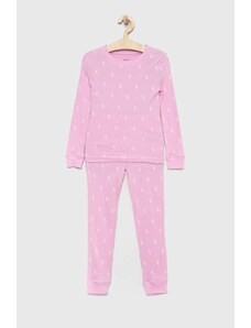 Polo Ralph Lauren pijamale de bumbac culoarea roz, modelator