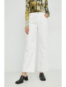 Résumé jeansi femei, culoarea alb, high waist