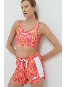 LaBellaMafia top și pantaloni scurți de antrenament Psycle Waves femei, culoarea roz