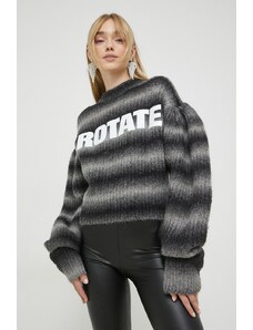 Rotate pulover de lana femei, culoarea gri, călduros