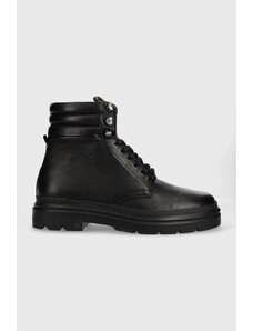 Calvin Klein bocanci de piele Combat Boot Pb Lth barbati, culoarea negru