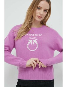 Pinko pulover de lana femei, culoarea violet