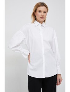 PS Paul Smith camasa femei, culoarea alb, cu guler clasic, relaxed