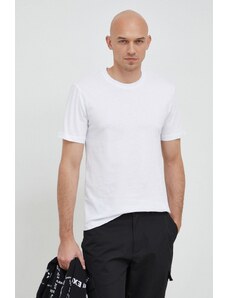 Trussardi tricou din bumbac culoarea alb, neted