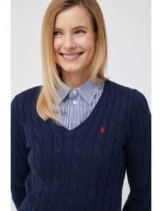 Polo Ralph Lauren pulover de bumbac culoarea bleumarin, light 211891641