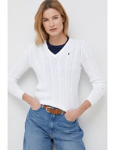 Polo Ralph Lauren pulover de bumbac culoarea alb, light 211891641