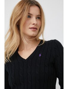 Polo Ralph Lauren pulover de bumbac culoarea negru, light 211891641