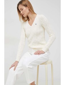 Polo Ralph Lauren pulover de bumbac culoarea bej, light 211891641