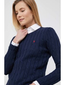 Polo Ralph Lauren pulover de bumbac culoarea bleumarin 211891640