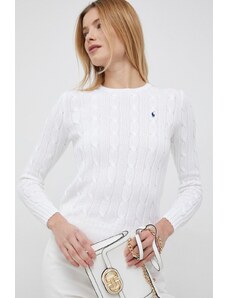 Polo Ralph Lauren pulover de bumbac culoarea alb 211891640