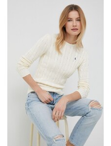 Polo Ralph Lauren pulover de bumbac culoarea bej 211891640
