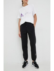 adidas by Stella McCartney pantaloni de trening femei, culoarea negru, uni HR2208