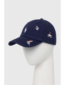 Polo Ralph Lauren șapcă de baseball din bumbac culoarea albastru marin, modelator