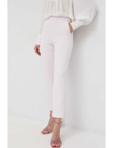 Pinko pantaloni femei, culoarea roz, fason tigareta, high waist