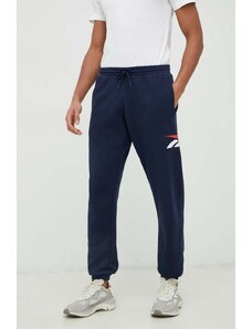 Reebok Classic pantaloni de trening culoarea albastru marin, cu imprimeu