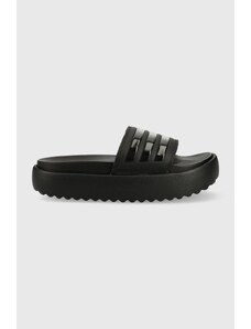 adidas papuci Adilette femei, culoarea negru, cu platformă HQ6179