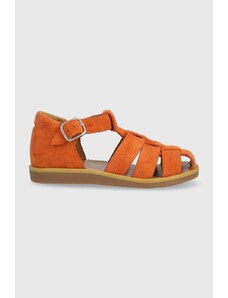 Pom D'api Calvin Klein sandale din piele pentru copii culoarea portocaliu